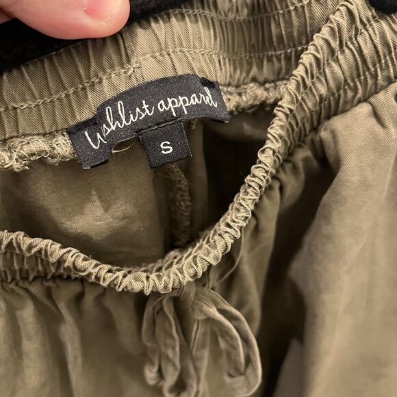 Wishlist High Waisted Shorts with Drawstring Womens Size S Army Olive Green - Picture 7 of 9